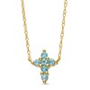 Thumbnail Image 1 of Swiss Blue Topaz Mini Cross Necklace in 10K Gold
