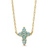 Thumbnail Image 0 of Swiss Blue Topaz Mini Cross Necklace in 10K Gold