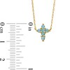 Thumbnail Image 3 of Swiss Blue Topaz Mini Cross Necklace in 10K Gold