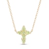 Thumbnail Image 1 of Peridot Mini Cross Necklace in 10K Gold