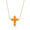 Thumbnail Image 1 of Citrine Mini Cross Necklace in 10K Gold