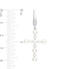 Thumbnail Image 3 of 2.5-3.5mm Freshwater Cultured Pearl Cross Drop Earrings in 10K White Gold