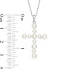 Thumbnail Image 3 of 3.0-4.0mm Freshwater Cultured Pearl Cross Pendant in 10K White Gold