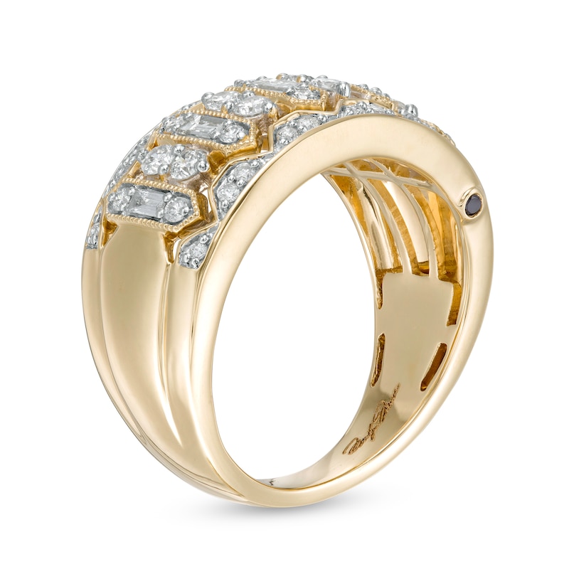 Main Image 2 of Marilyn Monroe™ Collection 5/8 CT. T.W. Baguette and Round Diamond Vintage-Style Anniversary Band in 14K Gold