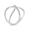 Thumbnail Image 3 of 1/5 CT. T.W. Diamond Crossover Split Shank Ring in 10K White Gold