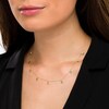 Thumbnail Image 2 of 3.0mm Emerald Bezel-Set Nine Stone Station Necklace in 10K Gold
