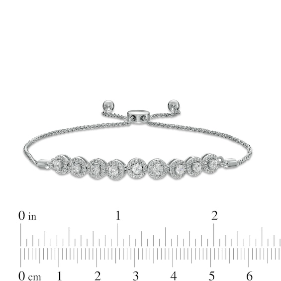Zales Private Collection 1 CT. T.w. Certified Diamond Frame Bolo Bracelet in 14K Two-Tone Gold (F/I2) â 9.5"