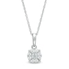 Thumbnail Image 1 of 1/6 CT. T.W. Baguette and Round Diamond Frame Pendant in 10K White Gold