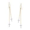 Thumbnail Image 1 of 1/5 CT. T.W. Diamond Cross Drop Earrings in 10K Gold