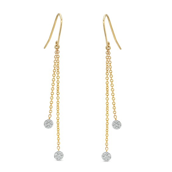 1/6 CT. T.w. Diamond Circle Drop Earrings in 10K Gold