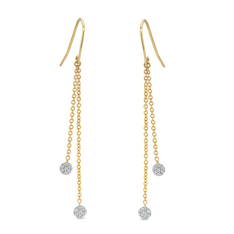Main Image 1 of 1/6 CT. T.W. Diamond Circle Drop Earrings in 10K Gold