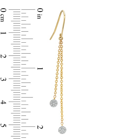 1/6 CT. T.w. Diamond Circle Drop Earrings in 10K Gold