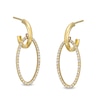 Thumbnail Image 1 of 1/3 CT. T.W. Diamond Oval Drop Earrings in 10K Gold