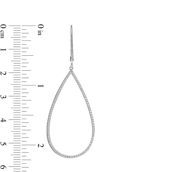 1/2 CT. T.w. Diamond Teardrop-Shaped Drop Earrings in 10K White Gold