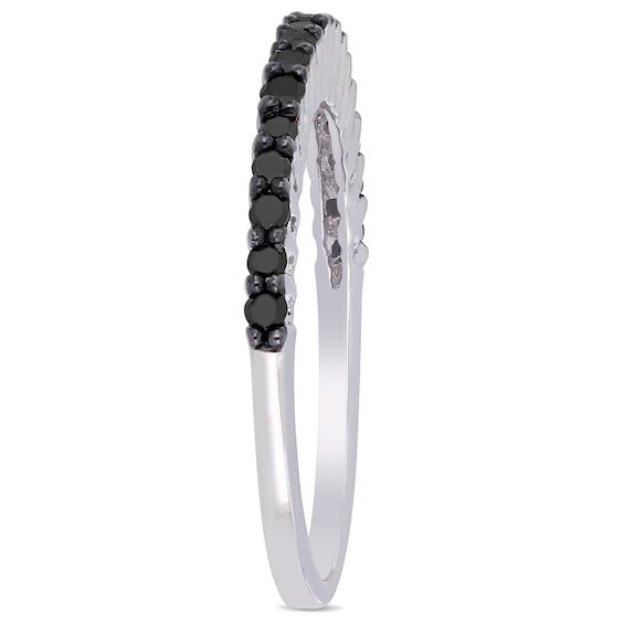1/5 CT. T.w. Black Enhanced Diamond Anniversary Band in 10K White Gold
