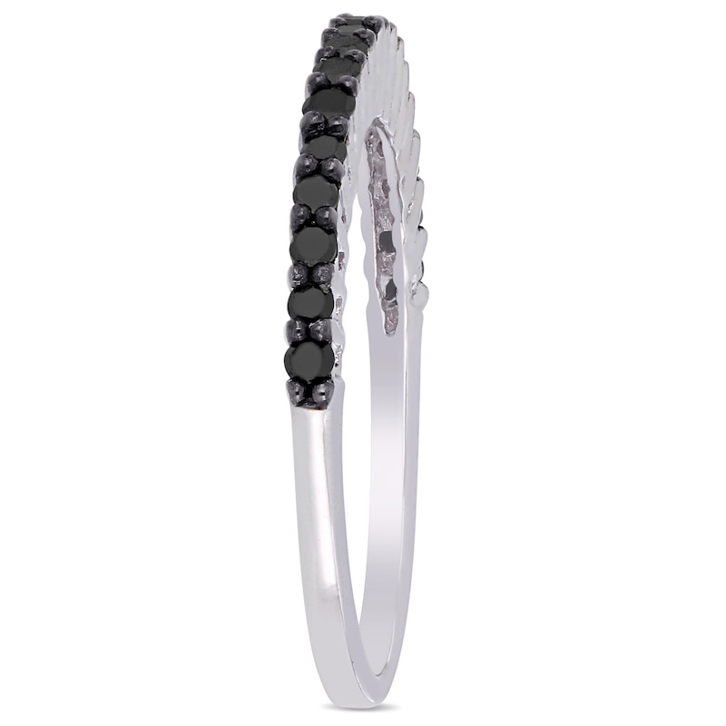 Main Image 3 of 1/5 CT. T.W. Black Enhanced Diamond Anniversary Band in 10K White Gold