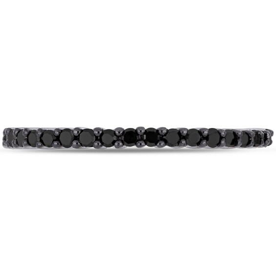 1/5 CT. T.w. Black Enhanced Diamond Anniversary Band in 10K White Gold
