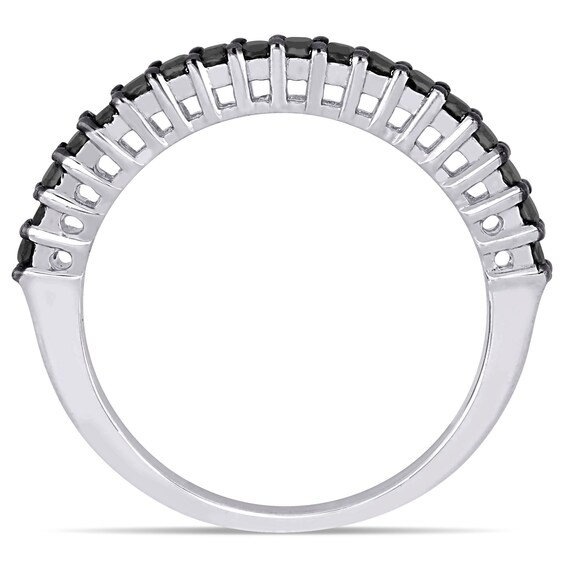 1/5 CT. T.w. Black Enhanced Diamond Anniversary Band in 10K White Gold