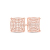 Thumbnail Image 1 of Men's 1/2 CT. T.W. Multi-Diamond Cushion-Shaped Triple Frame Stud Earrings in 10K Rose Gold