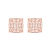 Thumbnail Image 2 of Men's 1/2 CT. T.W. Multi-Diamond Cushion-Shaped Triple Frame Stud Earrings in 10K Rose Gold