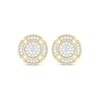 Thumbnail Image 2 of 1/3 CT. T.W. Multi-Diamond Rounded Clover Frame Stud Earrings in 10K Gold