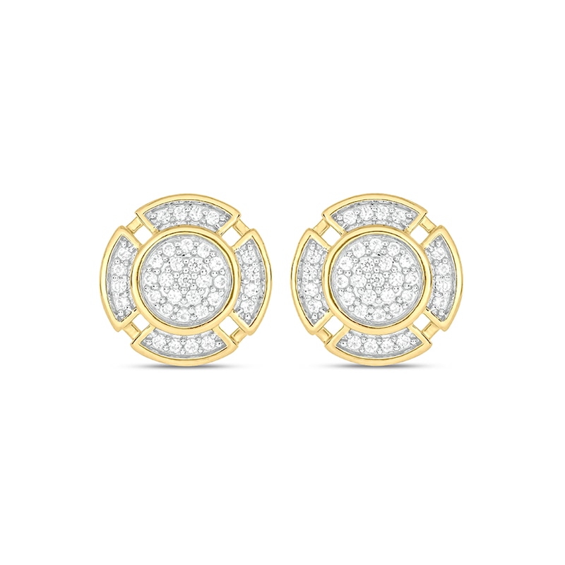 Main Image 2 of 1/3 CT. T.W. Multi-Diamond Rounded Clover Frame Stud Earrings in 10K Gold