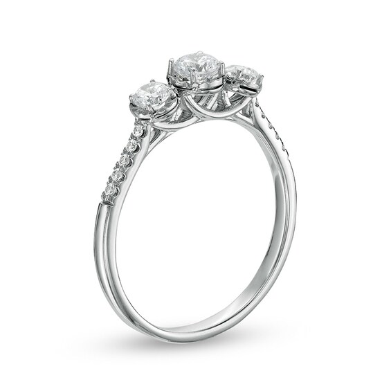 1/2 CT. T.w. Diamond Past Present FutureÂ® Engagement Ring in 10K White Gold