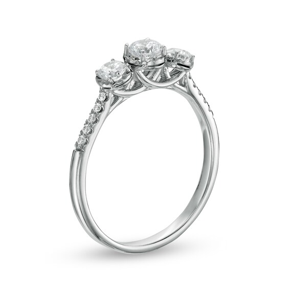 1/2 CT. T.w. Diamond Past Present FutureÂ® Engagement Ring in 10K White Gold