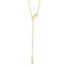 Thumbnail Image 2 of 7.0mm Lab-Created Emerald "MOM" "Y" Necklace in Sterling Silver with 14K Gold Plate - 18.5