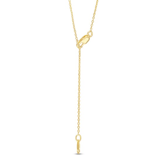 7.0mm Lab-Created Emerald Mom "Y" Necklace in Sterling Silver with 14K Gold Plate - 18.5