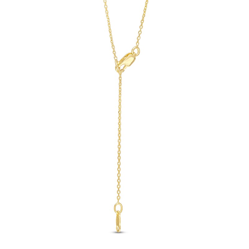 Main Image 2 of 7.0mm Lab-Created Emerald "MOM" "Y" Necklace in Sterling Silver with 14K Gold Plate - 18.5