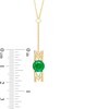 Thumbnail Image 3 of 7.0mm Lab-Created Emerald "MOM" "Y" Necklace in Sterling Silver with 14K Gold Plate - 18.5