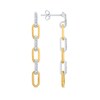 1/10 CT. T.W. Diamond Chain Link Drop Earrings in 10K Two-Tone Gold