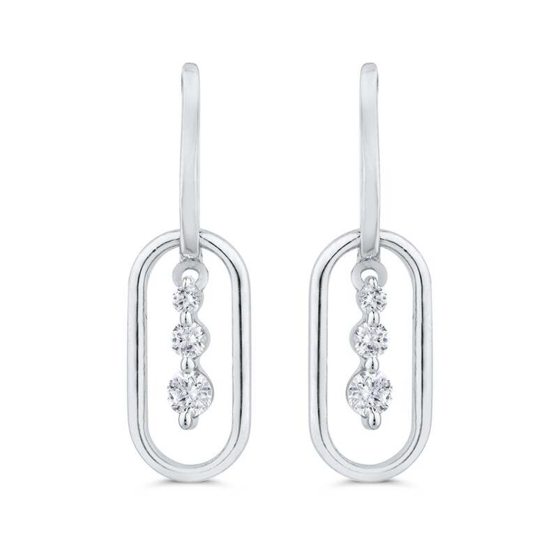 1/5 CT. T.W. Diamond Graduated Drop Earrings in 10K White Gold
