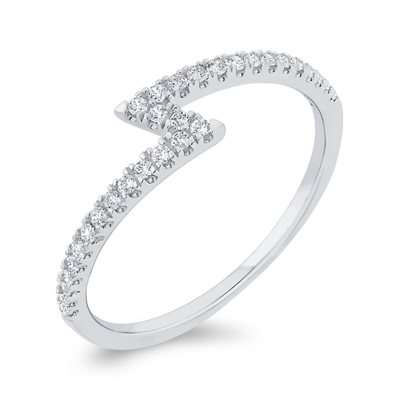 1/6 CT. T.w. Diamond Lightning Bolt Ring in 10K White Gold