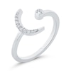 Thumbnail Image 2 of 1/10 CT. T.W. Diamond Crescent Moon Open Ring in 10K White Gold