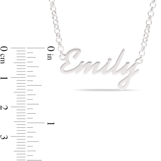 Cursive Name Anklet in Sterling Silver (1 Line) - 10"