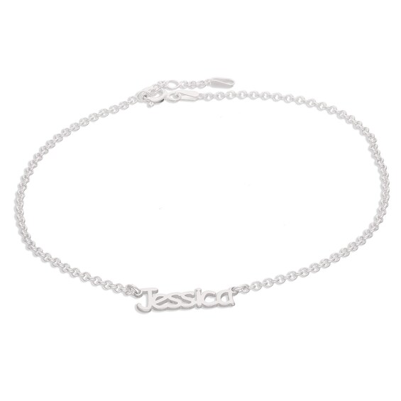 Name Anklet in Sterling Silver (1 Line) 10" Zales