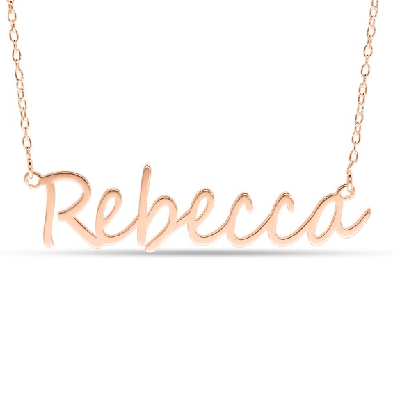 Cursive Name Necklace in Sterling Silver with 10K Rose Gold Plate (1 Line)
