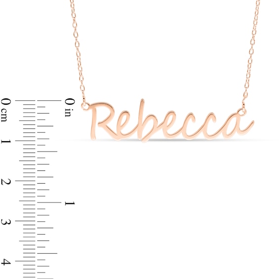 Cursive Name Necklace in Sterling Silver with 10K Rose Gold Plate (1 Line)