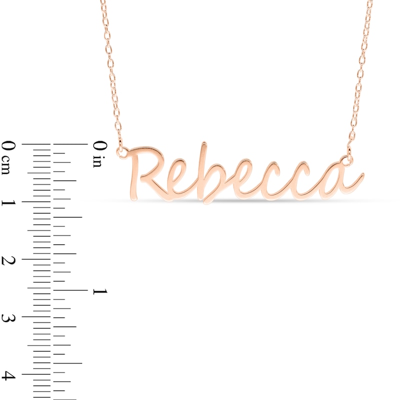 Main Image 3 of Cursive Name Necklace in Sterling Silver with 10K Rose Gold Plate (1 Line)