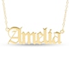 Thumbnail Image 1 of Gothic-Style Name Necklace in Sterling Silver with 10K Gold Plate (1 Line)