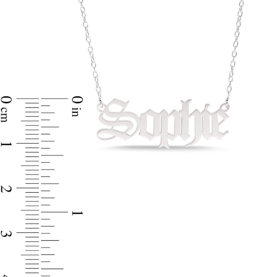 Gothic-Style Name Necklace in Sterling Silver (1 Line)