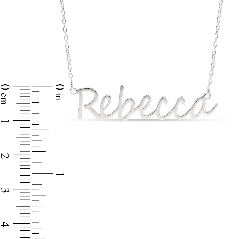 Main Image 3 of Cursive Name Necklace in Sterling Silver (1 Line)