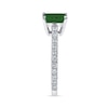 Thumbnail Image 3 of Emerald-Cut Emerald and 1/3 CT. T.W. Diamond Ring in 14K White Gold