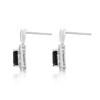 Emerald-Cut Onyx and White Topaz Octagon Frame Drop Earrings in Sterling Silver