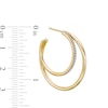 Thumbnail Image 3 of 1/4 CT. T.W. Diamond Double Hoop Earrings in 10K Gold