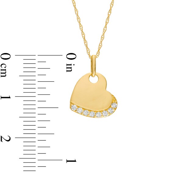 1/15 CT. T.w. Diamond Tilted Heart Pendant in 10K Gold