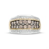 Thumbnail Image 1 of 2 CT. T.W. Champagne and White Diamond Multi-Row Ring in 10K Two-Tone Gold