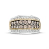 Thumbnail Image 0 of Men's 2 CT. T.W. Champagne and White Diamond Multi-Row Ring in 10K Two-Tone Gold